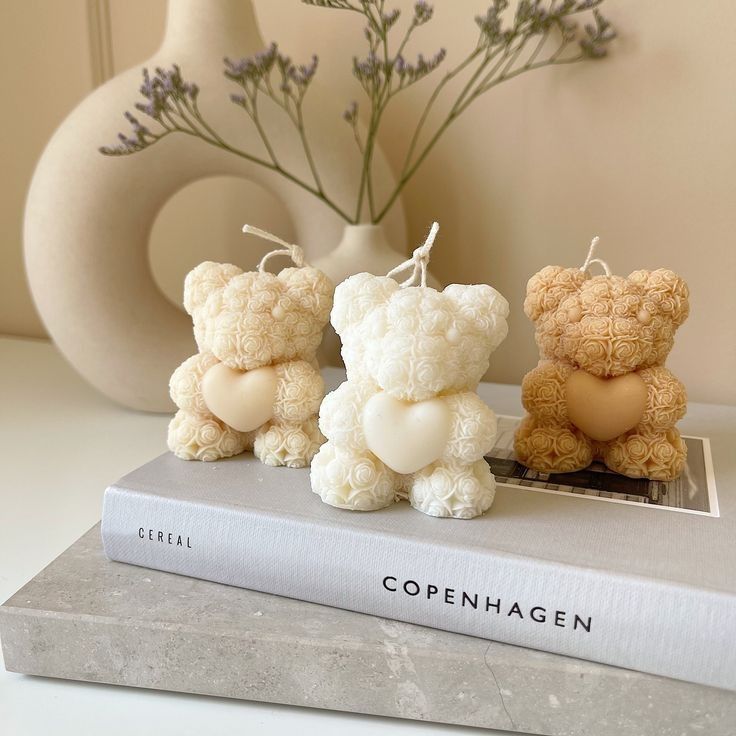 Teddy bear candle (pack of 3)